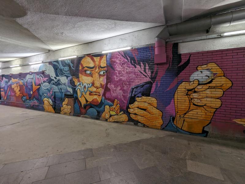 Wall art in the underground.